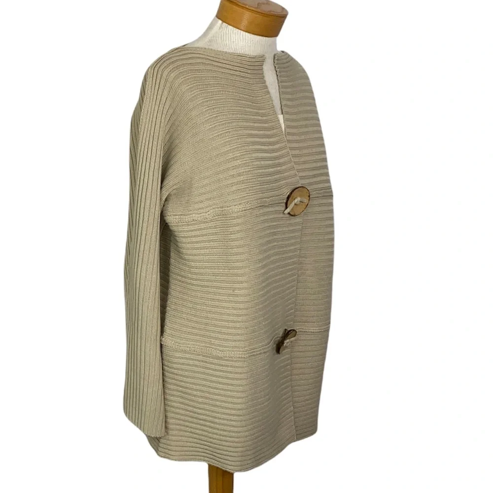 Modern Soul Lagenlook Tan Oversized Relax Fit Cardigan Sweater